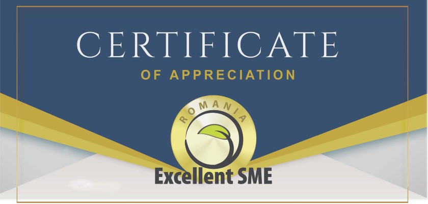 Certificare Excellent SME - NOVALIA S.A. dă dovadă de o bonitate ridicată, de stabilitate financiară și judiciară și prezintă un grad scăzut de risc